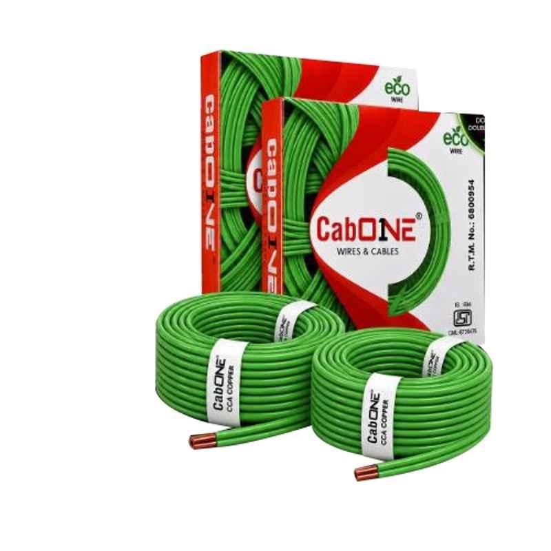 CabONE 2.5 Sqmm Green FR PVC Insulated Multistrand Copper Cable, Length: 90 m (Pack of 2)