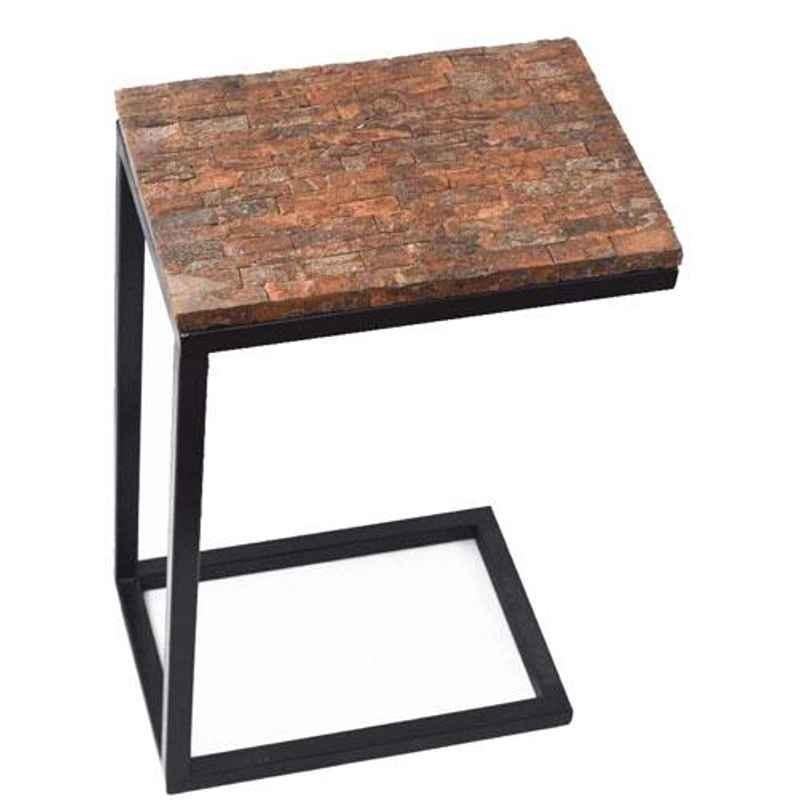 Casa Decor Groove Fuse Wooden C Table for Bedside Portable Table, CDFRT0014