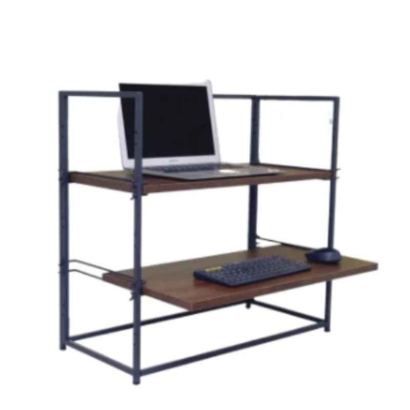 Fitizen Zen Wood & Steel Grey & Brown Height Adjustable Standing Table, FITI-159