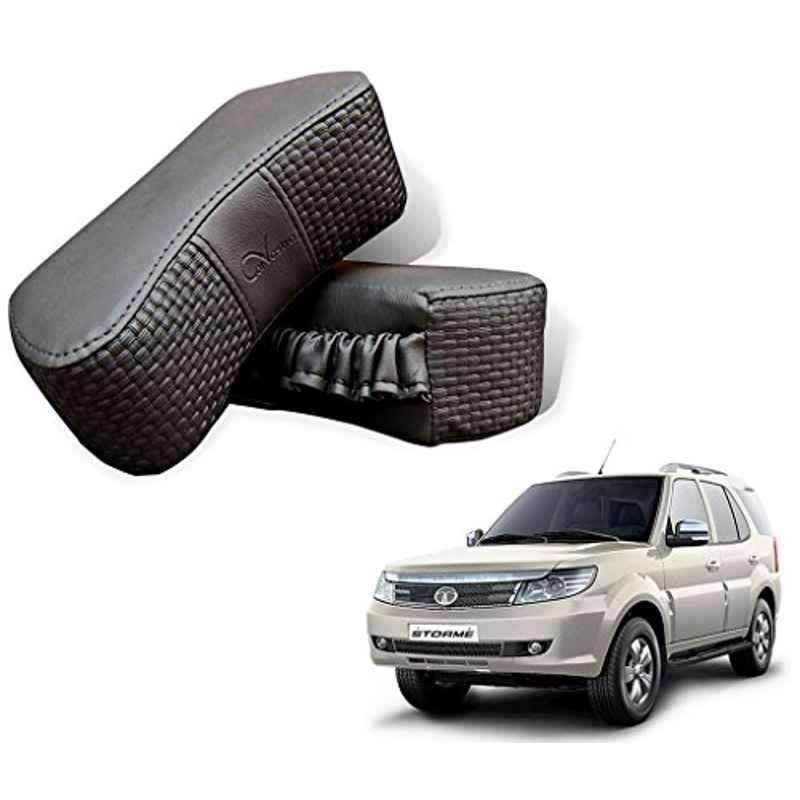Kozdiko 2 Pcs Memory Foam Grey Car Vastra Neck Rest Cushion Set for Tata Safari Storme, koz_5382
