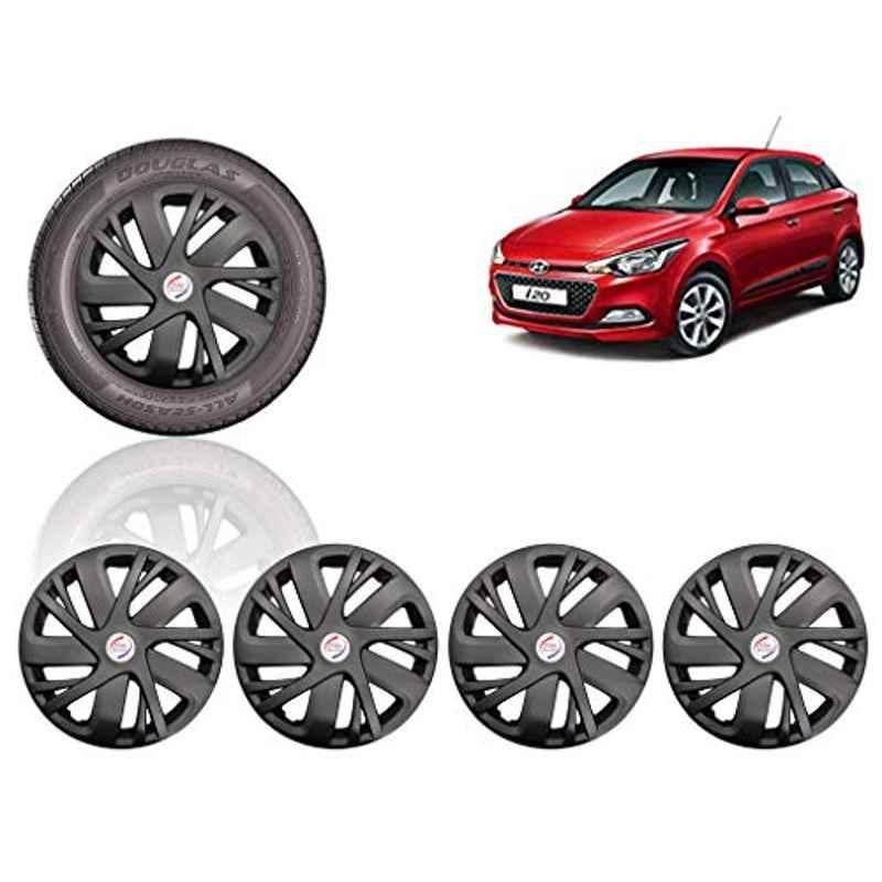Auto Pearl 4 Pcs 14 inch ABS Black Car Wheel Cover Set for Hyundai i 20 Elite