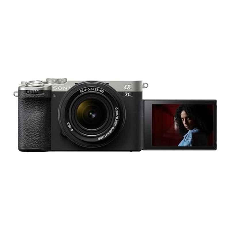 Sony Alpha ILCE-7CM2L 33MP Silver Interchangeable Lens Mirrorless Full Frame Camera with 4K Recording, ILCE-7CM2L/SQ IN5