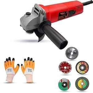 Walkers 800W 4 inch Angle Grinder with 5 Pcs Wheel & Gloves, WKCB479