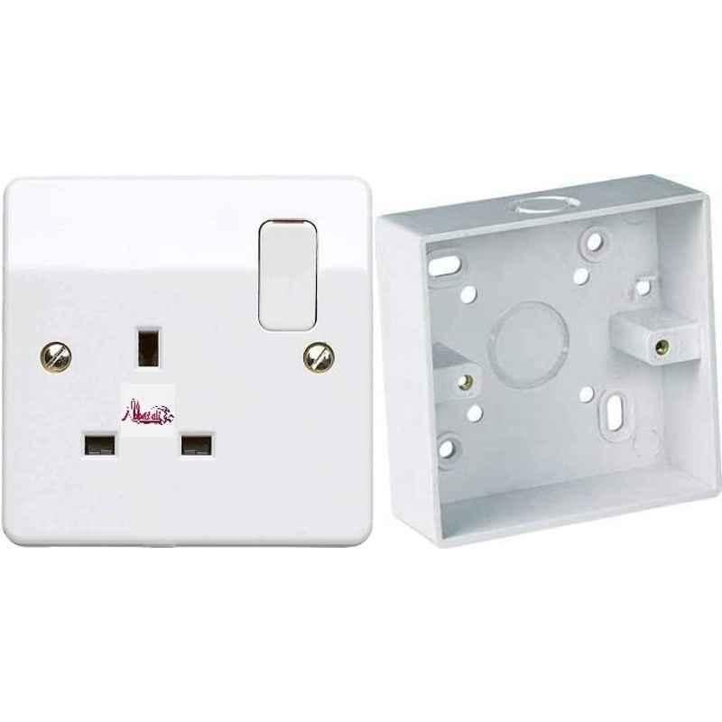 Abbasali 13A Switch Socket With PVC Box
