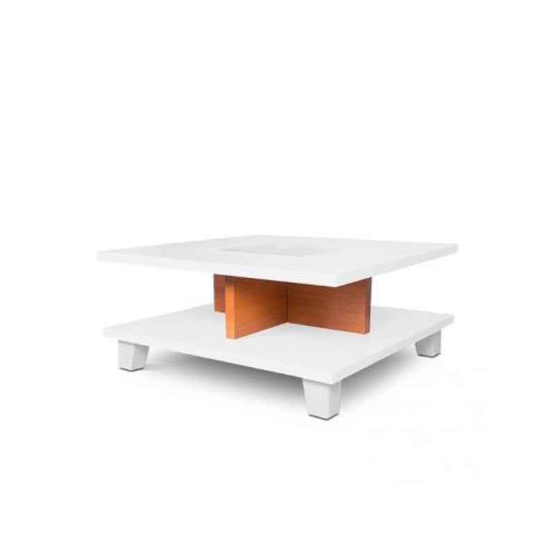 Angel Furniture 28x28x14 Inch White Glossy Finish Water Proof HDF Wood Table, F099