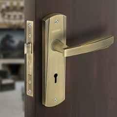 Plantex Heavy-Duty Door Lock Set Main Door Lock Handle Set/Mortise Lock with 3 Keys, 8130-Antique Brass