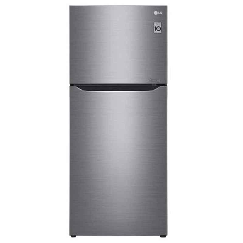 LG 427L Shiny Steel Frost Free Double Door Refrigerator with Top Mount Freezer, GN-C422SLCU