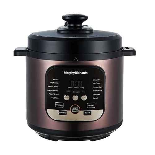 Buy Morphy Richards WizPot 6 Litres 1000W Stainless Steel Metallic Brown  Electric Pressure Cooker, 690027 Online At Best Price On Moglix