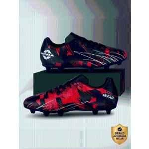 Nivia INFRA 2.0 Red & Black Football Shoes for Men, Size: 8