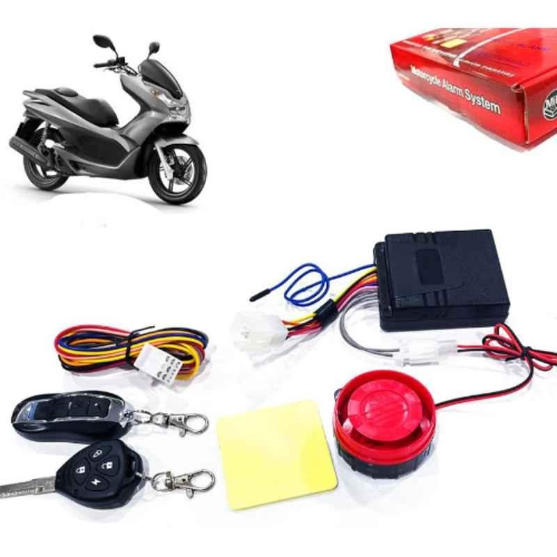 Auto Pearl 12V Black Two-Way Anti Theft Motorcycle Alarm Kit with 2 Pcs Remote for PCX 125