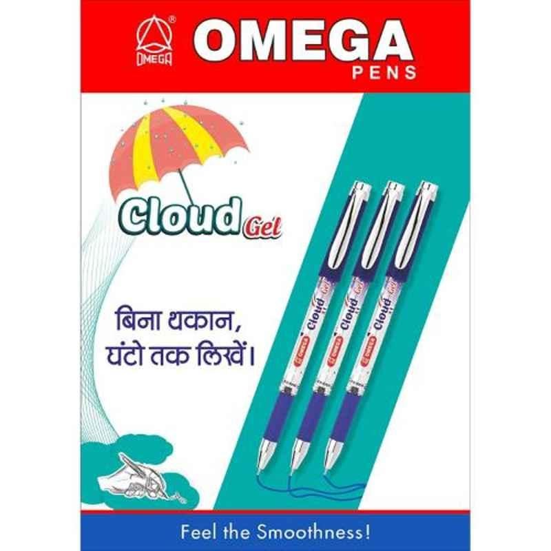 Omega Cloud 100 Pcs Blue Gel Pen Set