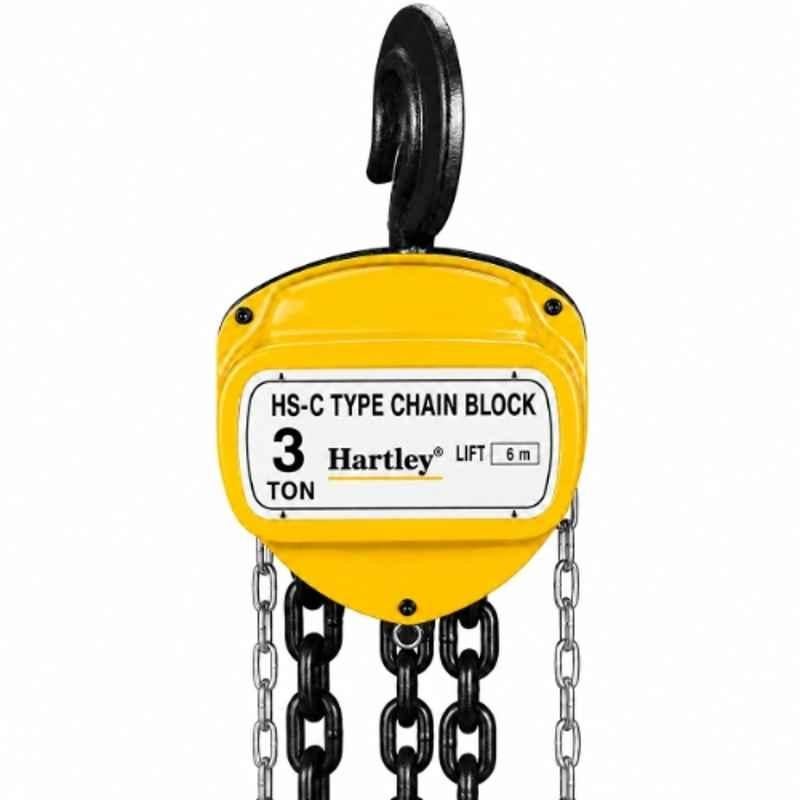 Hartley 3 Ton 6m Alloy Steel Single Fall Manual Chain Hoist Pulley