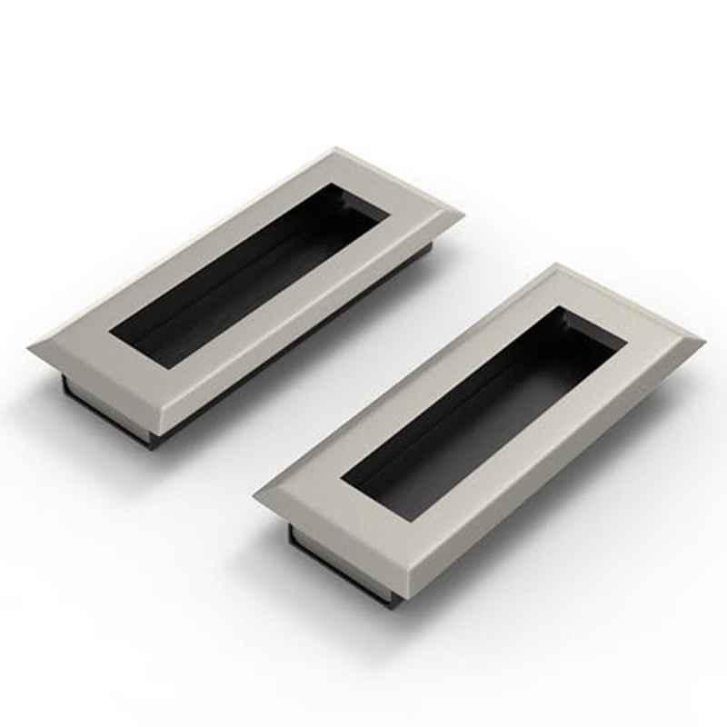 Plantex 96mm Zinc Satin Concealed Handle for Sliding Door, Wardrobe & Kitchen Cabinet (Pack of 2)- APS-DTC-3900-SATIN-96MM-CONCLD-HANDL-PK2