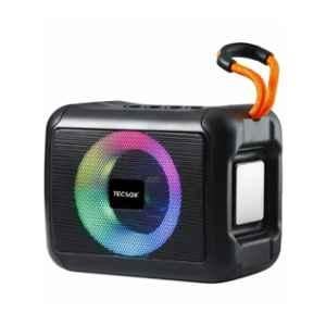 TecSox Emzee 10W Black Portable Bluetooth Speaker with USB & Aux Connectivity