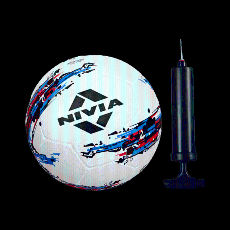 Nivia Storm Black Football with Pump, Size: 5