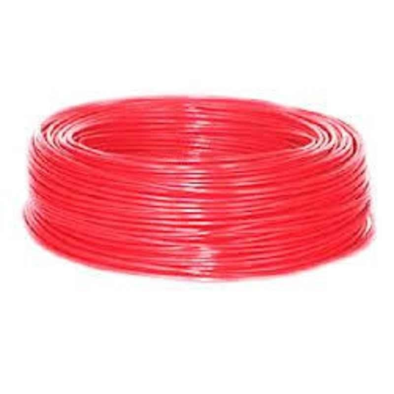 KEI 10 Sqmm Single Core FR Red Copper Unsheathed Flexible Cable, Length: 100 m