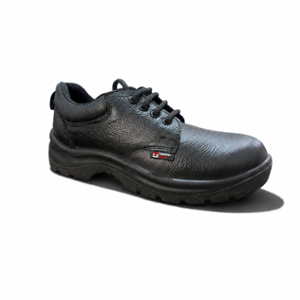 Tungsten Safety E-300 Barton Leather PU Single Density Steel Toe Black ESD Safety Shoes, Size: Free