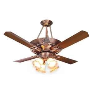 Breezalit Emperor 80W Antique Copper Housing Designer Ceiling Fan with Remote, BZ010, Sweep: 1300 mm