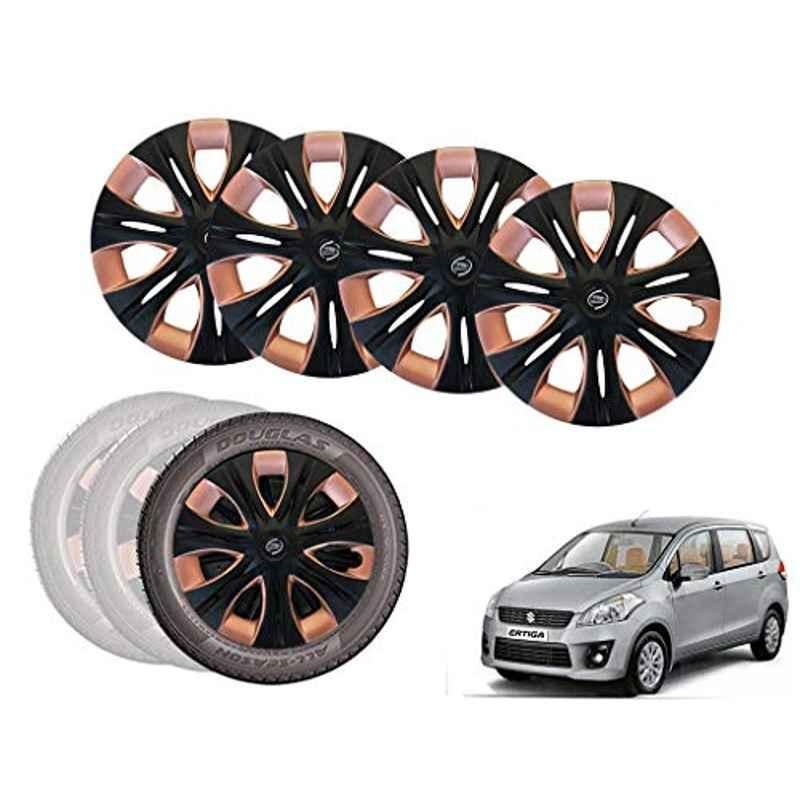 Buy Auto Pearl 4 Pcs 15 inch Black & Copper ABS Press Type Hubcap Wheel