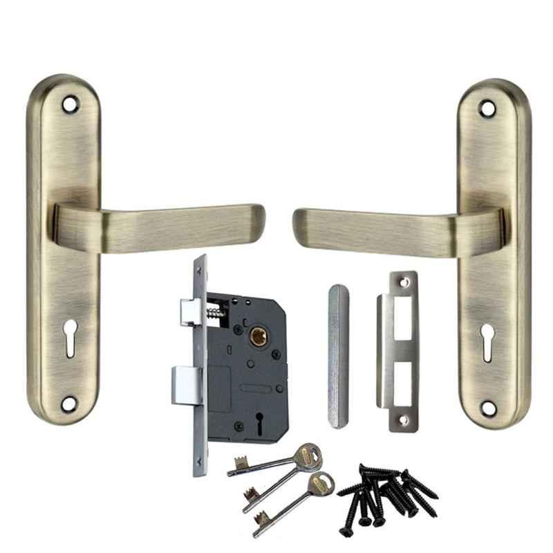 Atom 190mm 6 Lever Antique Finish Mortise Lock Handle Set with 3 Keys, LIZZA-K.Y.ANT.L-2