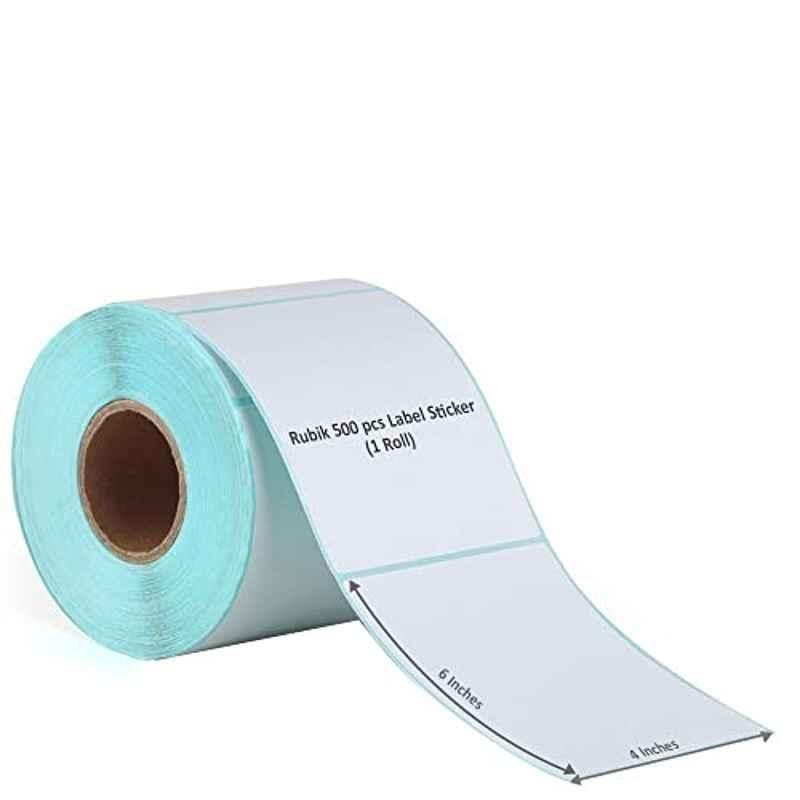 Rubik 500Pcs 100x150mm White Self Adhesive Barcode Label Sticker Roll, RB-TP01ROLL