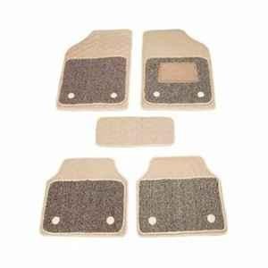 Auto Beast 5 Pcs Faux Leather Beige Universal Premium 7D Luxury Non Slip Car Floor Mat Set for Amaze Type 2