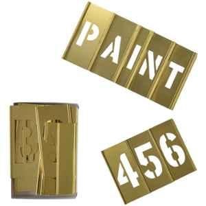 YH 46 Pieces 1 inch Brass Interlocking Stencil Set of Numbers and Letters Kit