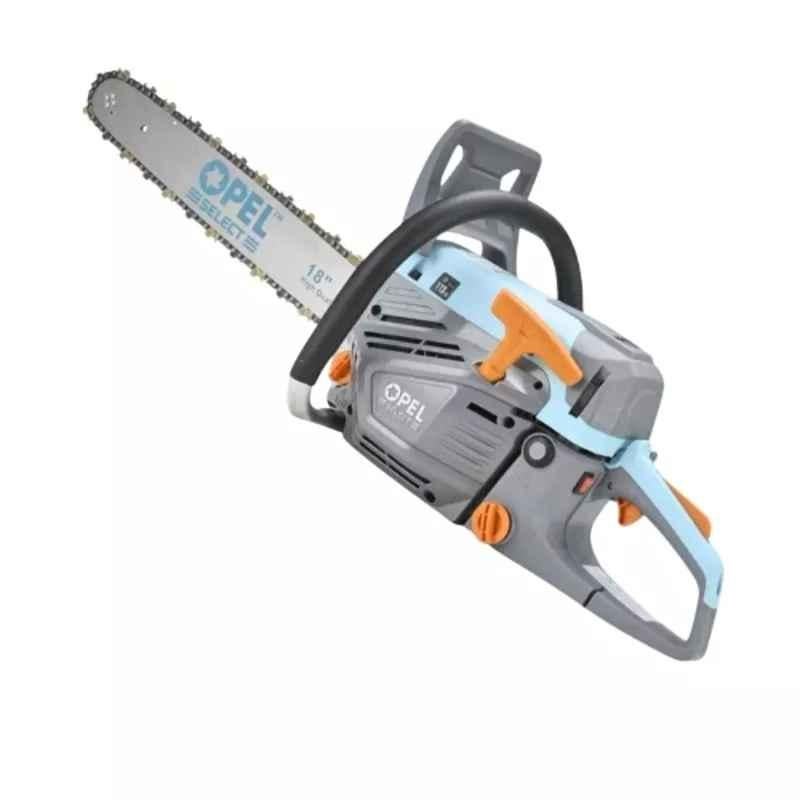 Opel Select 18 inch 78cc 2 Stroke Petrol Operated Chainsaw with RPM Display Meter for Wood Cutting & Carpentry Use, 5254