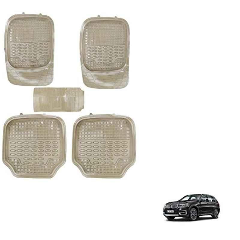 Kozdiko 5 Pcs 4G Beige Rubber & PVC Heavy Car Foot Mat Set for BMW X5, koz_81088