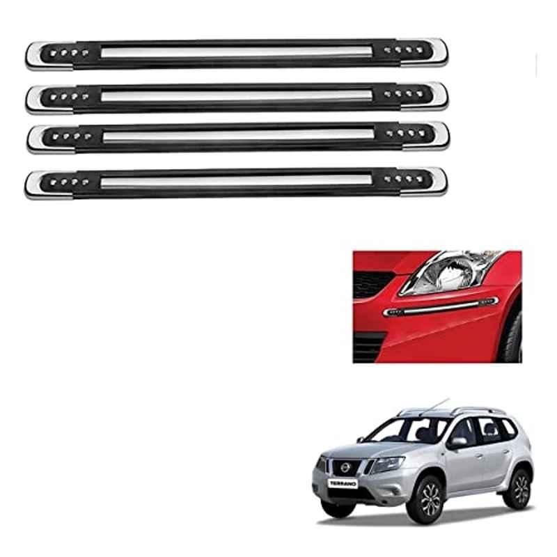 Kozdiko 4 Pcs Black Designer Car Bumper Protector Guard Set for Nissan Terrano