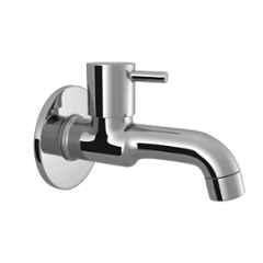 RN 1/2 inch Brass Ingot Nickel & Chrome Plated Flow Long Body Bib Cock with Wall Flange