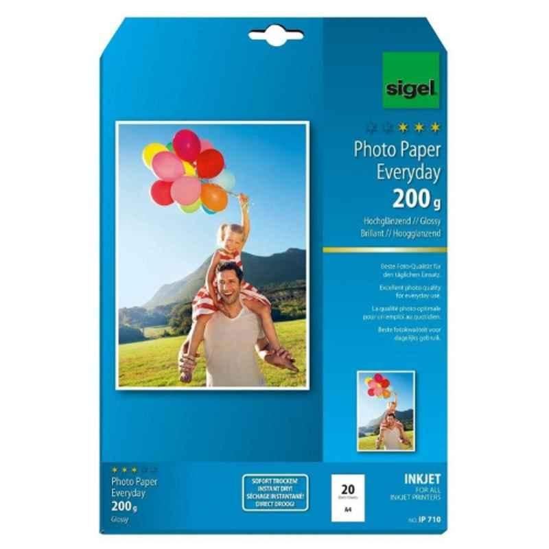 Sigel IP710 A4 20 Sheet 200 GSM Glossy White Inkjet Everyday plus Photo Paper