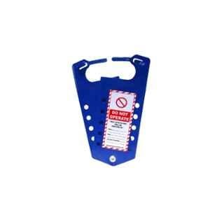 Lukko Safety 12 Holes Aluminium Powder Coated Blue TAGO Labelled Safety Lockout Hasp, Jaw Size: 27-35 mm, LS-H52