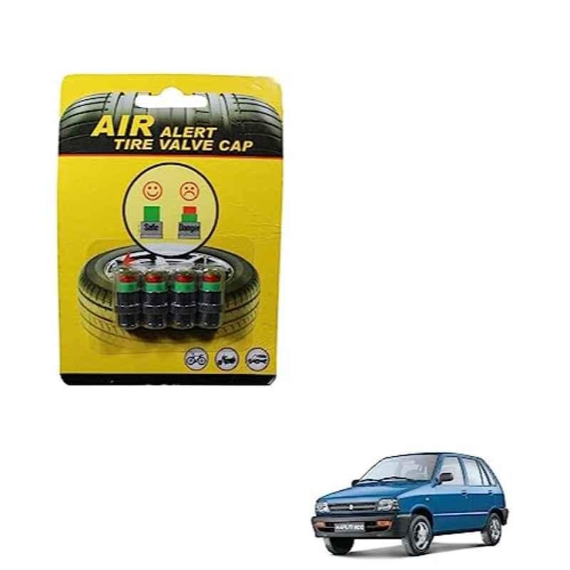 Kozdiko 4 Pcs Plastic Air Alert Car Tyre Valve Caps Set for Maruti Suzuki 800
