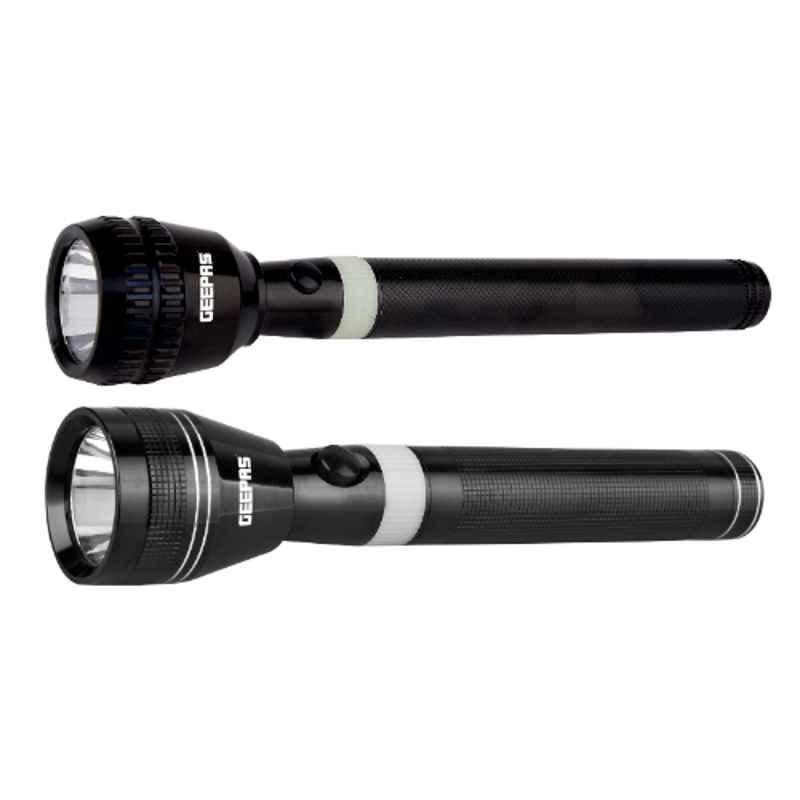 Geepas 3W Aluminium Rechargeable LED Flashlight, GFL4637