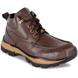 JK Steel JKPSF142BRN Leather Steel Toe Brown Work Safety Shoes, Size: 6