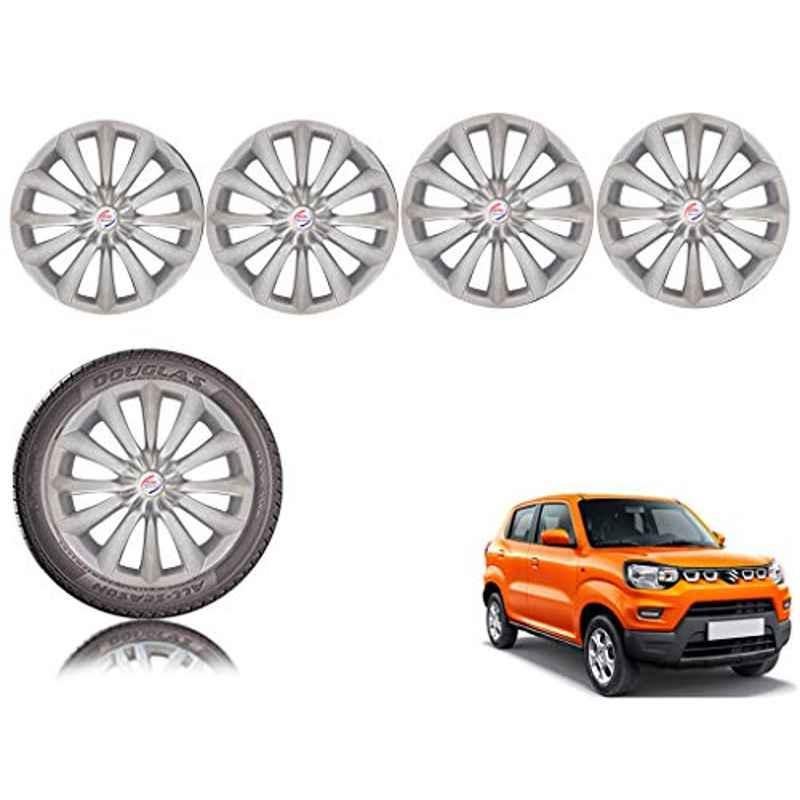 Auto Pearl 4 Pcs 14 inch Black ABS Hubcap Wheel Cover Set with Retention Ring for Maruti Suzuki RitzType2