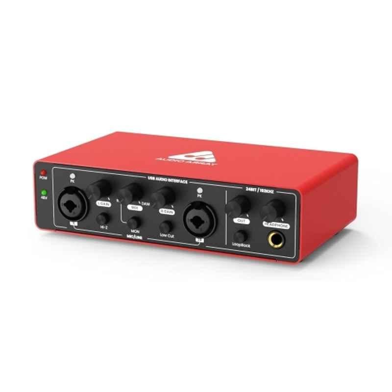 Audio Array 48V 20kHz Metal Red HD Plug & Play 2x2 Gen 3 Audio Interface, AI-04