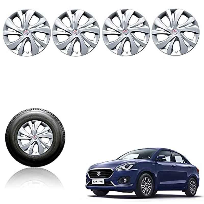Auto Pearl 4 Pcs 14 inch Silver Wheel Cover Set for Maruti Suzuki Dzire 2017