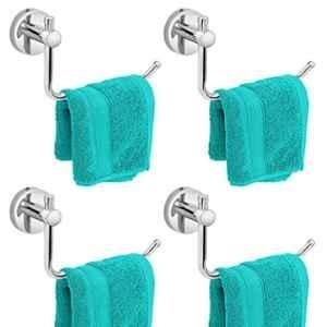 Plantex Stainless Steel Towel Ring for Bathroom/Wash Basin/Napkin-Towel Hanger/Bathroom Accessories Chrome L Shape (Pack of 4)