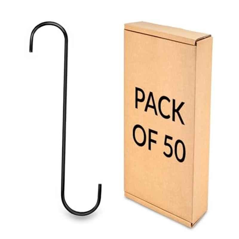 Plantex Heavy Duty 10 inch Multipurpose S Hook/Extension Hook for Hanging Plant/Tree Branch/Bird Feeder/Pots and Pans Closet Garden Pergola Indoor/Outdoor (Pack of 50)
