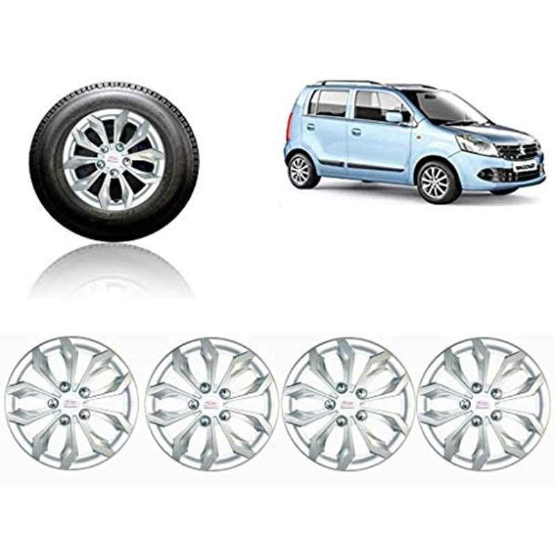 Auto Pearl 4 Pcs 13 inch ABS Silver Car Wheel Cover Set for Maruti Suzuki Wagon R New
