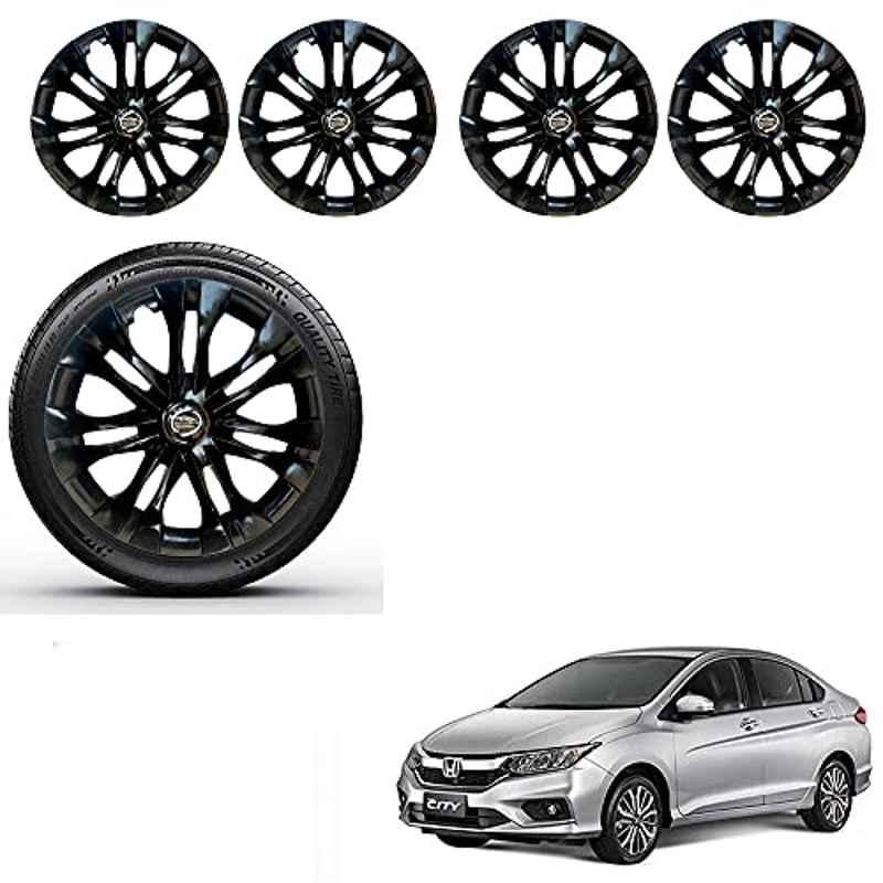Auto Pearl 4 Pcs 15 inch ABS Black Premium Car Wheel Cover Set for Honda City 2020, WCBLK03