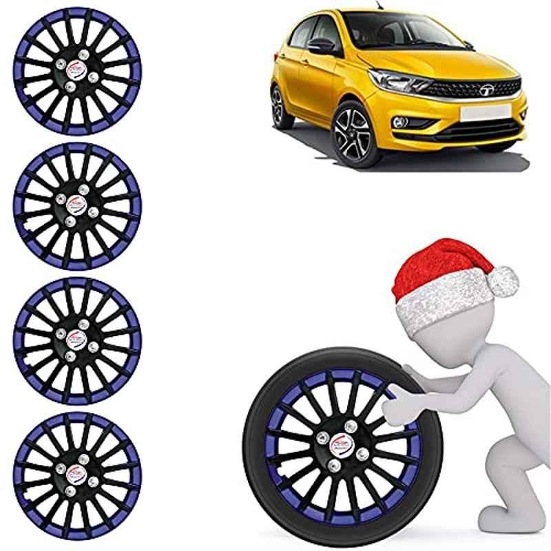 Auto Pearl 4 Pcs 14 inch ABS Black & Blue Car Wheel Cover Set for TATA Tiago 2020