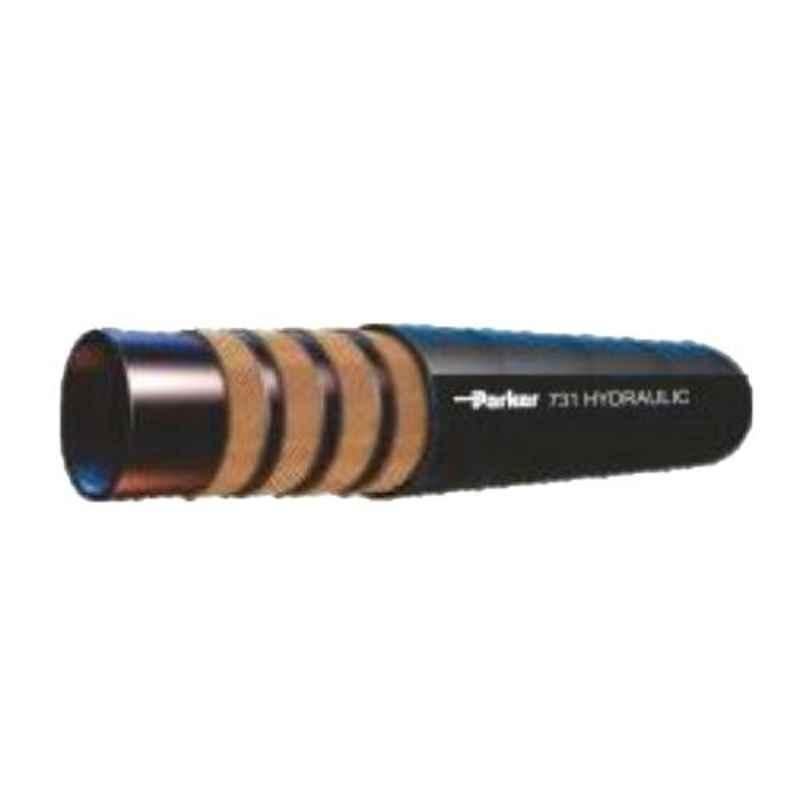 Parker 731EN856-4SH 1-1/2 inch 1m Synthetic Rubber Braided Hydraulic Hose, 731MSHA-24