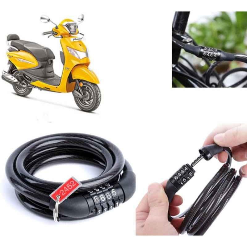 Auto Pearl PVC & Plastic Black Combination Cable Lock for Pleasure Plus, 690