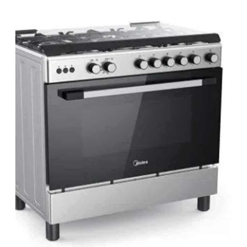 Midea 90x60cm 5 Burner Stainless Steel Gas Oven & Grill, LME95030FFD-C