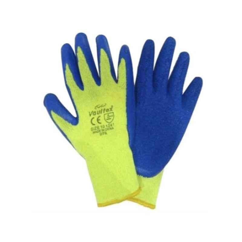 Vaultex 10 inch Blue & Yellow Latex Coated Gloves, BPR