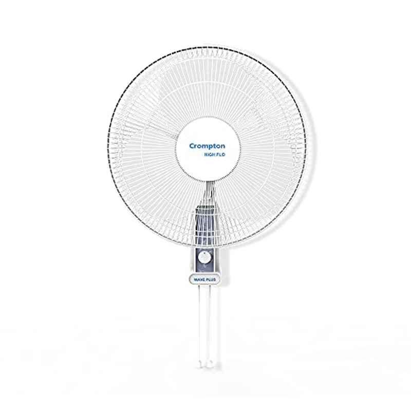 Crompton Wave Plus 60W 1300rpm KD White 3 Blade Wall Fan with 2 Years Warranty, WMHFWAVPL16CBG, Sweep: 400 mm
