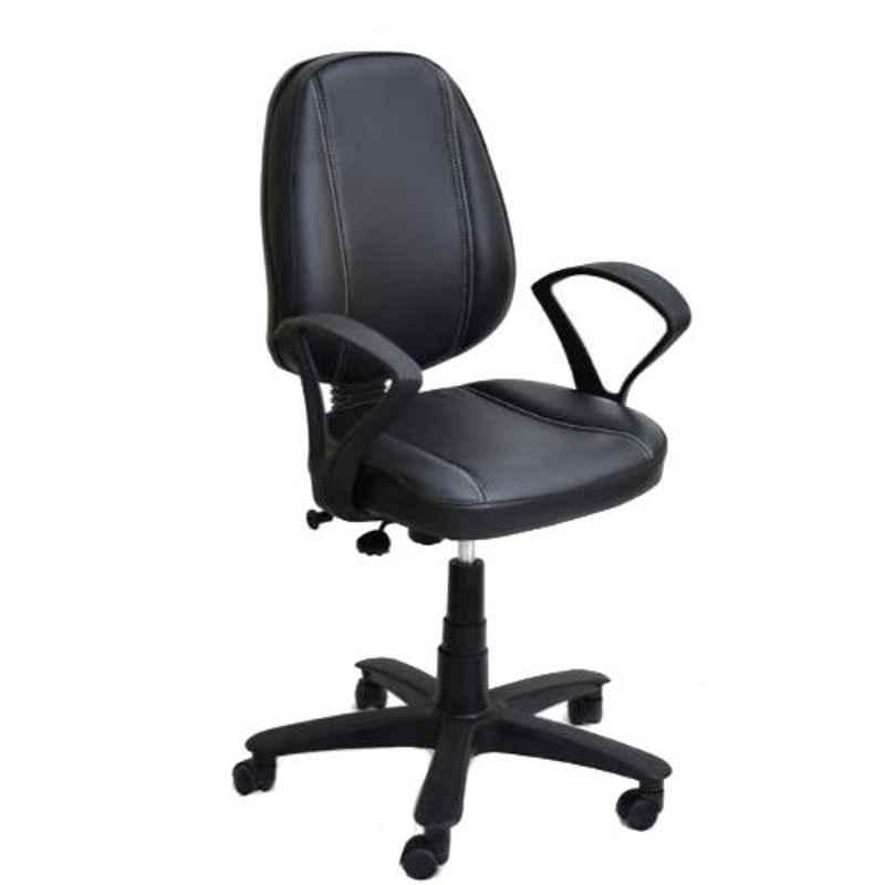Arko Black Medium Back Adjustable Push Back Ergonomic Chair, 8054